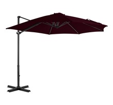 Vidaxl parasol déporté avec mât en aluminium rouge 300 cm