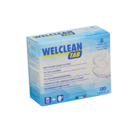 Welclean tab  nettoyant  dégraisse  détartre et désincruste pour filtre piscine