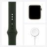 Apple Watch Series 6 GPS + Cellular, 44mm Boîtier en Acier Inoxidable Or avec Bracelet Sport Vert de Chypre