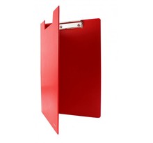 Porte-bloc avec rabat plastifié pince en métal a4 - rouge