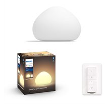 Lampe À Poser 1X9.5W - Blanc (Télécommande Incluse) Compatible Bluetooth [Classe Énergétique A+]