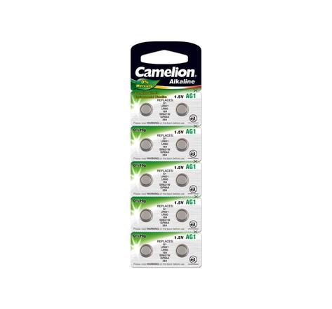 Pack de 10 piles Camelion Alcaline AG1 0% Mercury/Hg CAMELION