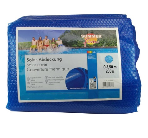 Summer fun couverture solaire de piscine d'été rond 350 cm pe bleu