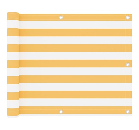 Vidaxl écran de balcon blanc et jaune 75x500 cm tissu oxford