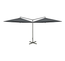 Vidaxl parasol double avec mât en acier anthracite 600 cm