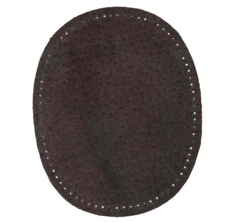Patch à coudre, cuir, 105x130mm ovale, brun KWM
