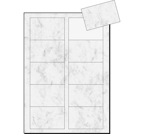Cartes de visite 3C, 85 x 55 mm, 225 g/m2, marbre gris, 100 sur 10f SIGEL
