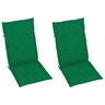 vidaXL Chaises de jardin 2 Pièces avec coussins vert Bois de teck massif