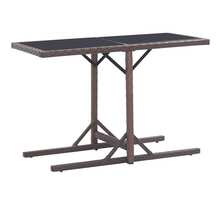 Vidaxl table de jardin marron 110x53x72 cm verre et résine tressée