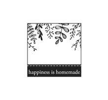 Tampon en bois Happiness is homemade 5x5cm