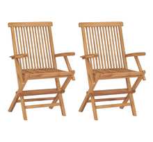 Vidaxl chaises de jardin pliables 2 pièces bois de teck massif