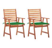Vidaxl chaises à dîner d'extérieur 2 pcs avec coussins acacia massif