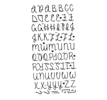 Stickers alphabet pailleté puffy noir