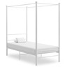 vidaXL Cadre de lit à baldaquin Blanc Métal 90x200 cm