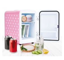 YOGHI Cold Beauty Pea - Mini réfrigérateur 4L - 40W - Versatile et silencieux - 45dB - Voyants lumineux - Rose et Blanc