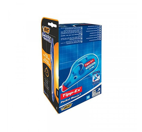 Box 10 correcteurs Tipp-Ex Pocket Mouse + Stylo encre gel bleu - Bic