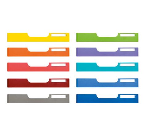 Frontons colorés  pour tiroirs Modulodoc - Standard - Set de 10