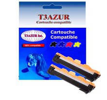 2 Toners compatibles aavec Brother TN1050 pour Brother MFC1910W - 1 000 pages - T3AZUR