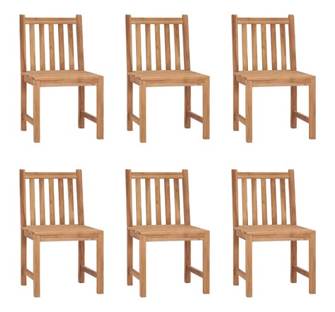 Vidaxl chaises de jardin 6 pcs bois de teck solide
