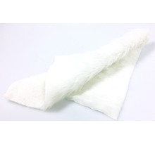 Coupon textile fausse fourrure blanche 29x29cm