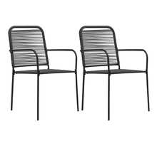 Vidaxl chaises de jardin 2 pcs corde en coton et acier noir