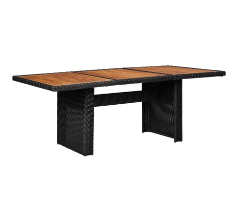 vidaXL Table à dîner de jardin Noir 200x100x74 cm Résine tressée