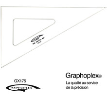 Equerre 60° 3 bords droits 15 cm - Graphoplex