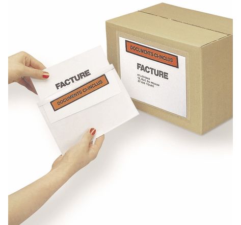 Pochette porte-documents auto-adhésive - 110 x 160 mm (Lot de 1000)