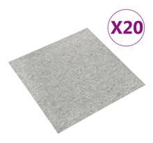 vidaXL Dalles de tapis de sol 20 Pièces 5 m² 50x50 cm Gris clair