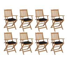 Vidaxl chaises pliables d'extérieur avec coussins 8 pcs bois d'acacia