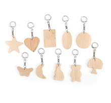 Porte-clés Formes assorties en bois (10 pièces)