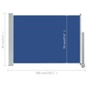 vidaXL Auvent latéral rétractable de patio 80x300 cm Bleu