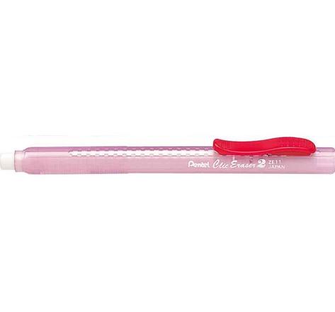 Crayon gomme ClicEraser2 ZE11T, Rouge-Transparent PENTEL