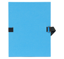 Chemise à sangle dos extensible 12 cm papier toilé 24 x 32 cm bleu clair exacompta