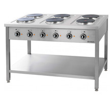 Piano de cuisson electrique professionnel 6 plaques - série 700 - stalgast