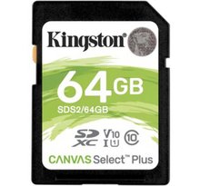 Kingston 64gb sdxc canvas select plus 100r c10 uhs-i u1 v10