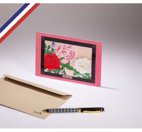 Carte simple Art Gallery créée et imprimée en France sur papier certifié PEFC - Fleurs de Tanigami