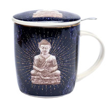 Mug avec infuseur métal - Bouddha bleu Nuit