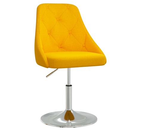 Vidaxl chaise pivotante de salle à manger jaune tissu