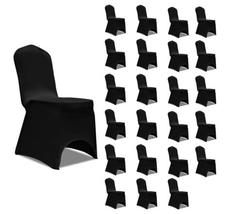 Vidaxl housses élastiques de chaise noir 24 pcs