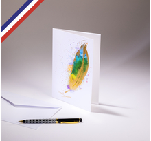 Carte double Carnet de couleurs créée et imprimée en France sur papier certifié PEFC - Une belle plume pour écrire