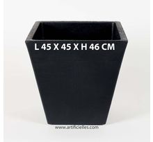 Bac lea noir l 45 x h 46 cm cubique évasé intérieur / extérieur - dimhaut: h 46 cm - couleur: noir