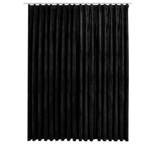 vidaXL Rideau occultant avec crochets Velours Noir 290x245 cm