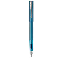 Parker vector xl stylo plume  laque turquoise métallisée sur laiton  plume moyenne  encre bleue  coffret cadeau
