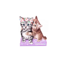 Carnet de notes - 60 feuilles illustrées - 10 x 12 cm - 2 chatons fantasy