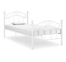 Vidaxl cadre de lit blanc métal 90x200 cm