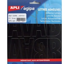 Alphabet et symboles Autocollant 75 x 42 mm Noir - Apli Agipa
