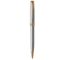 Parker sonnet stylo bille  acier inoxydable  recharge noire pointe moyenne  coffret cadeau