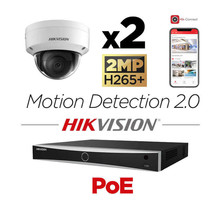Kit vidéosurveillance 2 caméras antivandale Hikvision full HD H265+ Motion Detection 2.0 vision de nuit 30 mètres EXIR 2.0