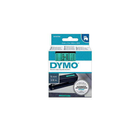 DYMO LabelManager cassette ruban D1 9mm x 7m Noir/Vert (compatible avec les LabelManager et les LabelWriter Duo)